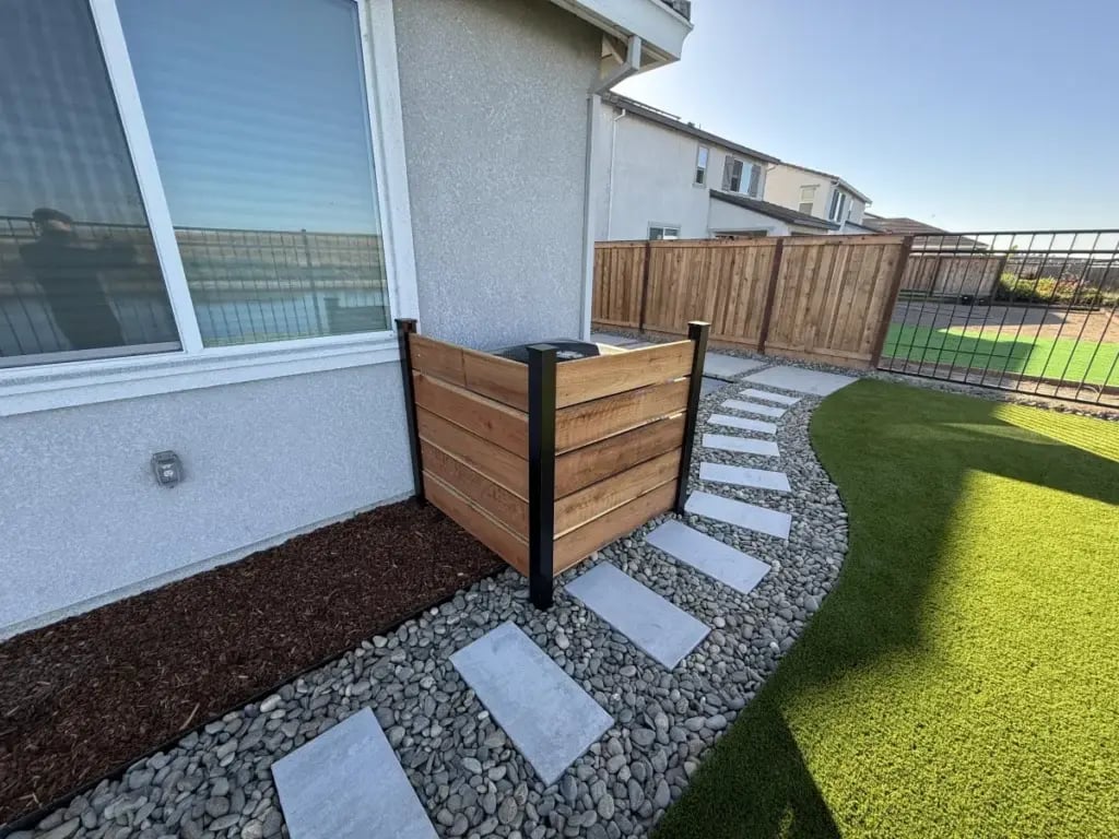 Paver patio and turf in Modesto, CA
